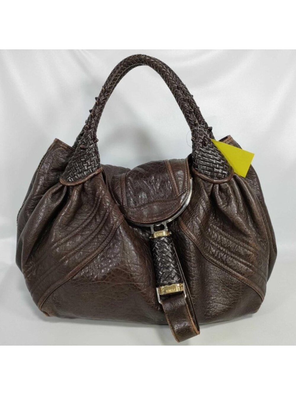 Fendi Spy Bag Nappa Leather Handbag Dark Brown - Picture 1 of 16